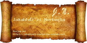 Jakabházi Norberta névjegykártya